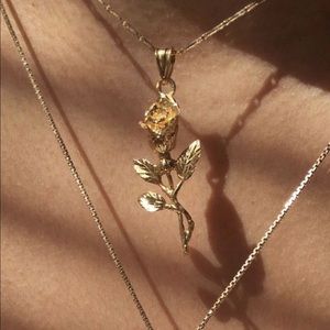 Vesper 14k Gold Plated Rose Necklace